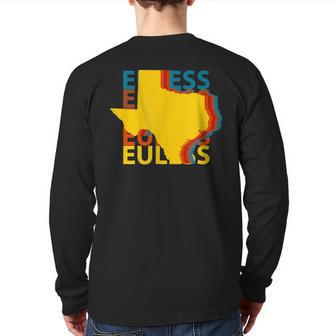 Euless Texas Retro Tx 70S Repeat Souvenir Back Print Long Sleeve T-shirt | Mazezy
