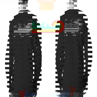 Evergreen Vintage Stripes Ashkum Illinois Back Print Long Sleeve T-shirt | Mazezy