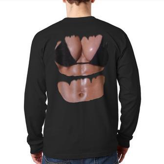 Fake Abs T Bikini Body Muscle Six Pack 3D Back Print Long Sleeve T-shirt - Seseable