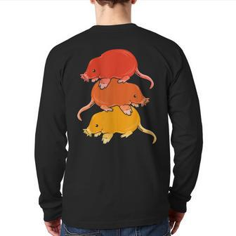 Family Star Nosed Mole Back Print Long Sleeve T-shirt | Mazezy