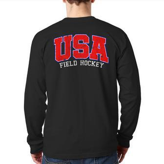 Field Hockey -Usa Field Hockey T Back Print Long Sleeve T-shirt | Mazezy