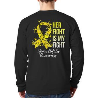 Her Fight Is My Fight Spina Bifida Awareness Back Print Long Sleeve T-shirt | Mazezy