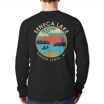 Finger Lakes Ny New York Seneca Lake Back Print Long Sleeve T-shirt | Mazezy