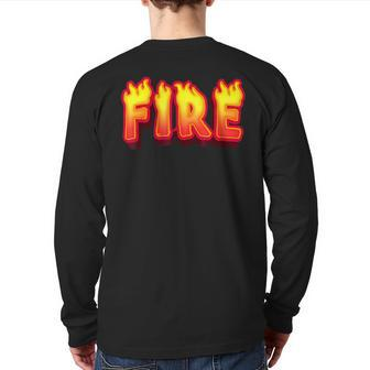 Fire Couple Ice Matching Party Costume Family Halloween Fire Back Print Long Sleeve T-shirt - Seseable