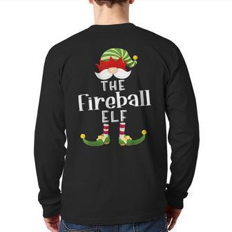Fireball Elf Group Christmas Pajama Party Back Print Long Sleeve T-shirt - Thegiftio UK