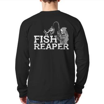 Fish Reaper Fishing For Pro Fishers Fishermen Back Print Long Sleeve T-shirt | Mazezy