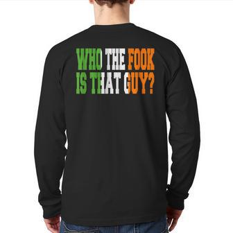 Who The Fook Is That Guy Boxing Back Print Long Sleeve T-shirt | Mazezy