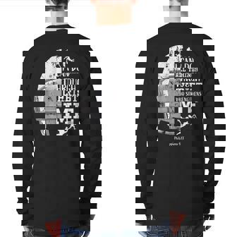 Football Boys I Can Do All Things Philippians 413 Back Print Long Sleeve T-shirt | Mazezy