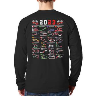 Formula Racing Open Wheel Race Car Fan 2023 World Circuits Back Print Long Sleeve T-shirt | Mazezy