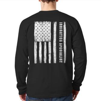 Fourth Of July For Irrigation Specialist Back Print Long Sleeve T-shirt | Mazezy