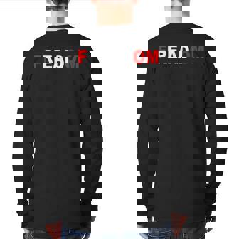 Freadom For Book Lovers Bookworms Back Print Long Sleeve T-shirt | Mazezy