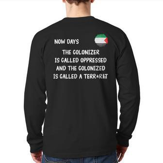 Free Palestine Support Middle East Peace Back Print Long Sleeve T-shirt - Seseable