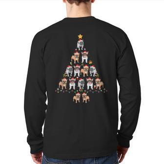 French Bulldog Christmas Tree Ugly Christmas Sweater Back Print Long Sleeve T-shirt - Monsterry DE