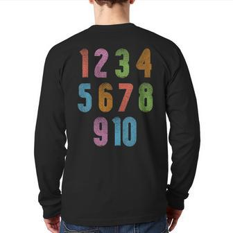 Fun Math Learning Education Colorful Math Numbers Learning Back Print Long Sleeve T-shirt | Mazezy