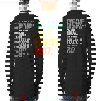 15 Years Old Vintage Awesome Since August 2007 Back Print Long Sleeve T-shirt | Mazezy