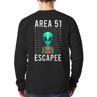 Alien Art Alien Lover Area 51 Escapee Alien Back Print Long Sleeve T-shirt - Seseable