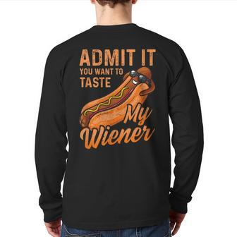 Bbq Weiner Admit It You Want To Taste My Weiner Back Print Long Sleeve T-shirt - Seseable