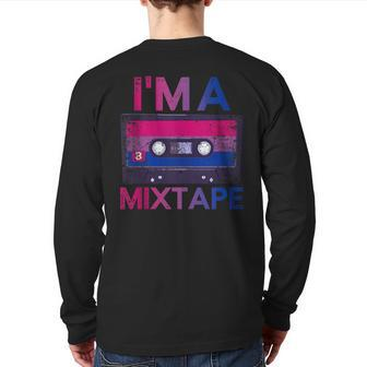 Bisexuality Pride Retro Cassette Bi Bisexual Back Print Long Sleeve T-shirt | Mazezy