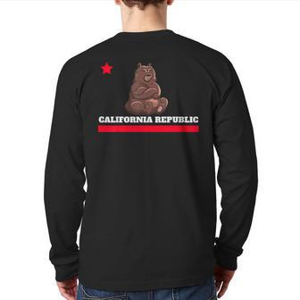 California Republic State Flag Novelty T Back Print Long Sleeve T-shirt | Mazezy