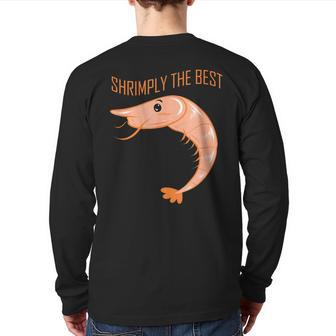 Cartoon Shrimp Lover Seafood For Culinary Chef Prawn Back Print Long Sleeve T-shirt | Mazezy