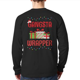 Christmas Gangsta Wrapper Back Print Long Sleeve T-shirt - Seseable