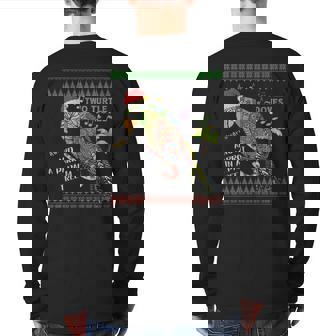 Christmas Tropical Parrot Ugly Christmas Sweater Back Print Long Sleeve T-shirt | Mazezy