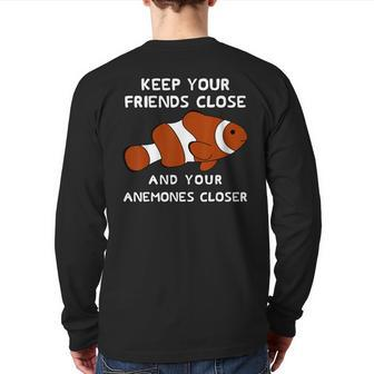 Clown Fish Pun Clownfish Anemone Back Print Long Sleeve T-shirt | Mazezy