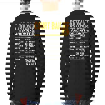 Court Bailiff Hourly Rate Back Print Long Sleeve T-shirt | Mazezy
