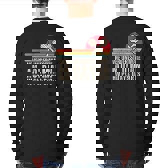 Darts Never Underestimate An Old Man Who Plays Darts Back Print Long Sleeve T-shirt | Mazezy