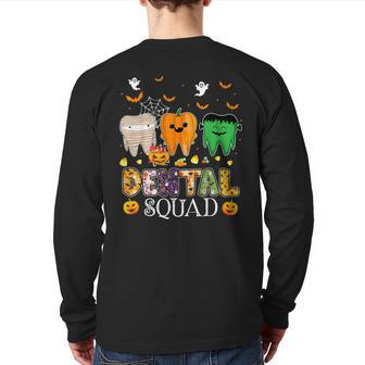 Dental Spooky Squad Denstist Cute Halloween Back Print Long Sleeve T-shirt - Seseable