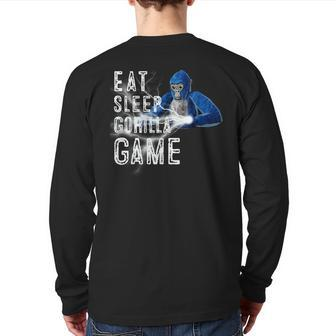 Eat Sleep Gorilla Monke Tag Gorilla Vr Gamer Back Print Long Sleeve T-shirt - Seseable