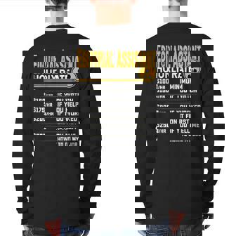 Editorial Assistant Hourly Rate Back Print Long Sleeve T-shirt | Mazezy