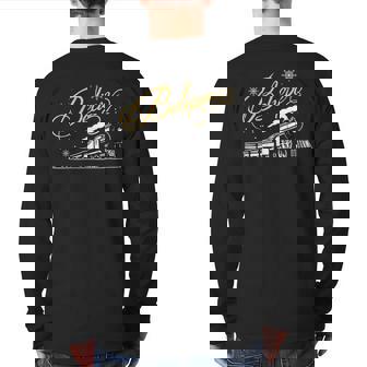 Family Christmas North Pole Polar Express All Abroad Back Print Long Sleeve T-shirt - Thegiftio