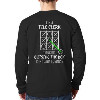 File Clerk Back Print Long Sleeve T-shirt | Mazezy