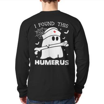 I Found This Humerus Boo Ghost Halloween Costume Back Print Long Sleeve T-shirt - Monsterry UK