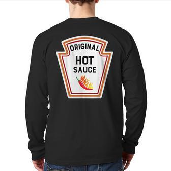 Group Condiments Halloween Costume Original Hot Sauce Back Print Long Sleeve T-shirt - Seseable