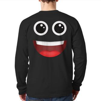 Group Costume Halloween Team Outfit Poop Emoticon Back Print Long Sleeve T-shirt | Mazezy