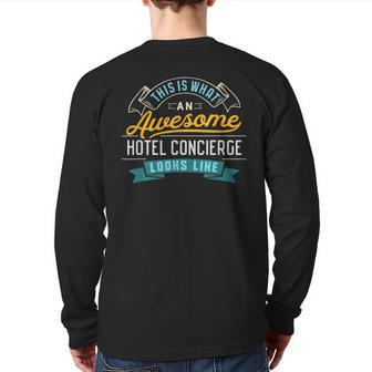 Hotel Concierge Awesome Job Occupation Back Print Long Sleeve T-shirt | Mazezy