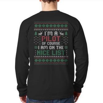I'm A Pilot Ugly Christmas Sweaters Back Print Long Sleeve T-shirt | Mazezy