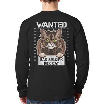 Kitten Kitty Owners Lovers Wanted Bad Selkirk Rex Cat Back Print Long Sleeve T-shirt | Mazezy AU