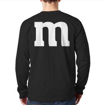 Letter M Halloween Matching Color Costume Group Family Back Print Long Sleeve T-shirt - Monsterry UK