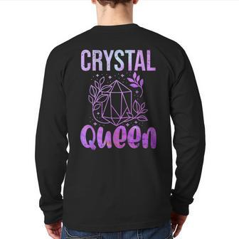 Mineral Collecting Crystal Queen Gemstone Digging Back Print Long Sleeve T-shirt | Mazezy