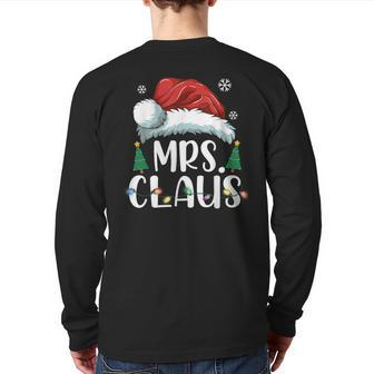 Mrs Claus Santa Christmas Matching Couple Pajama Back Print Long Sleeve T-shirt - Seseable