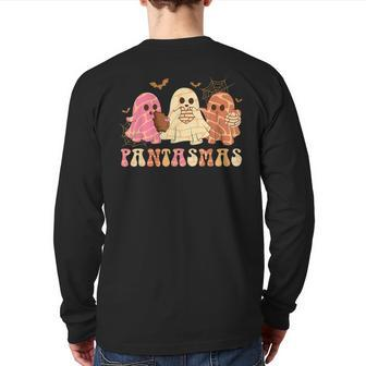 Pantasmas Boo Mexican Spooky Conchas Ghost Halloween Back Print Long Sleeve T-shirt - Thegiftio UK