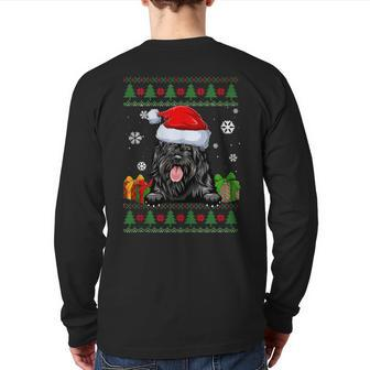 Portuguese Water Dog Santa Hat Ugly Christmas Sweater Back Print Long Sleeve T-shirt - Monsterry AU