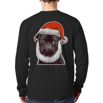 Pug Christmas Ugly Sweater For Pug Dog Lover Back Print Long Sleeve T-shirt | Mazezy