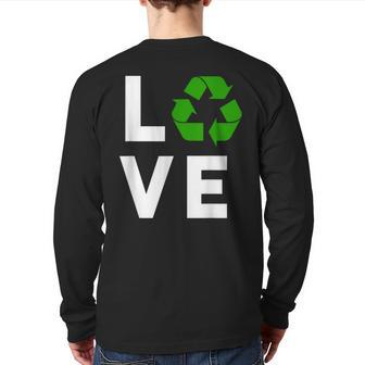 Recycling Symbol Environmental Planet I Love Recycle Back Print Long Sleeve T-shirt | Mazezy