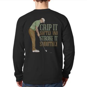 And Rude Golf Drink And Drive- Adult Humor Back Print Long Sleeve T-shirt | Mazezy