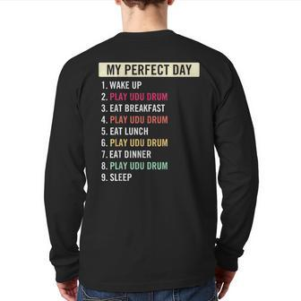 Udu Drum Musical Instrument Lovers Quotes Back Print Long Sleeve T-shirt | Mazezy