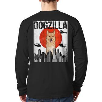 Vintage Japanese Dogzilla Finnish Spitz Back Print Long Sleeve T-shirt | Mazezy AU